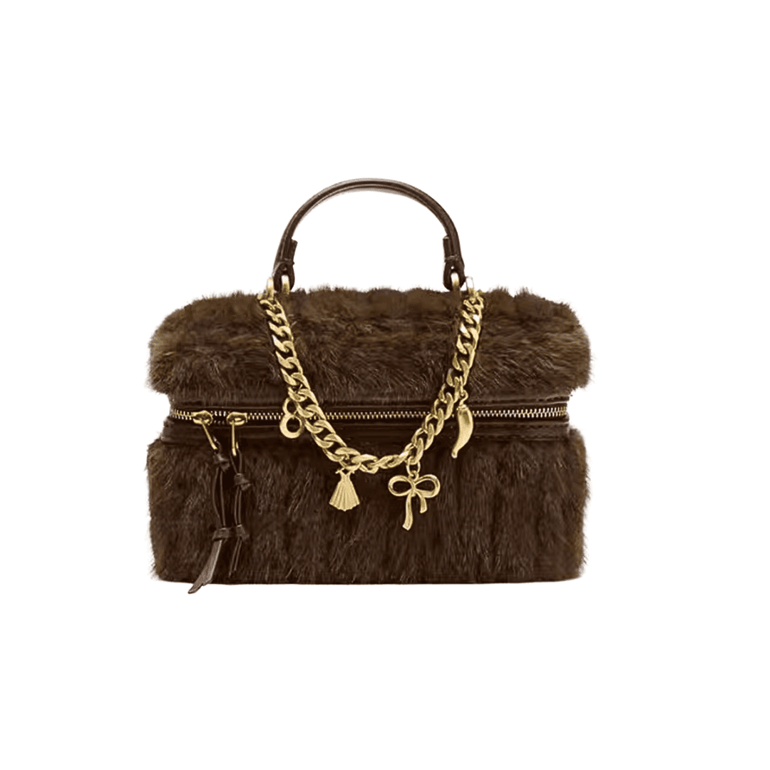 Brown Faux Fur Handbag