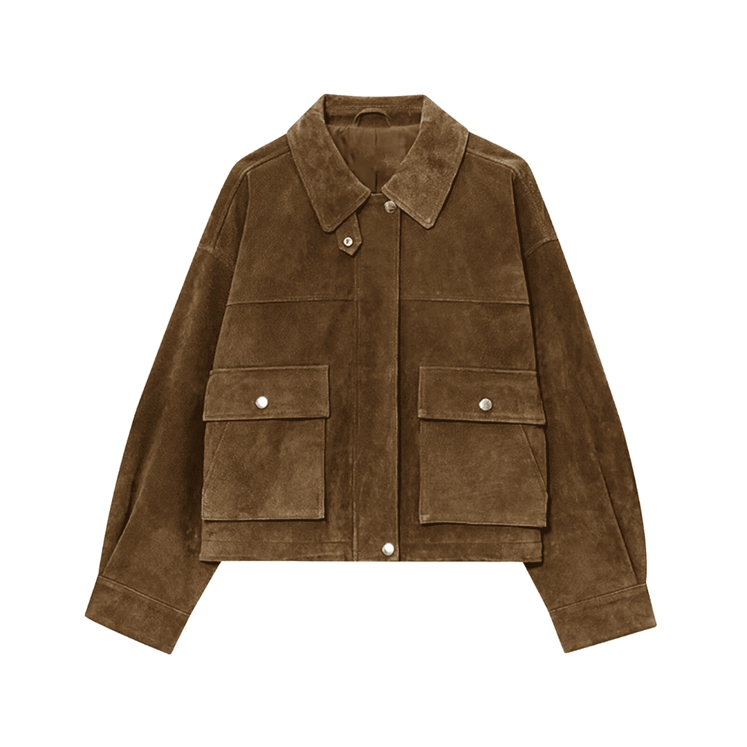 Faux Suede Biker Jacket