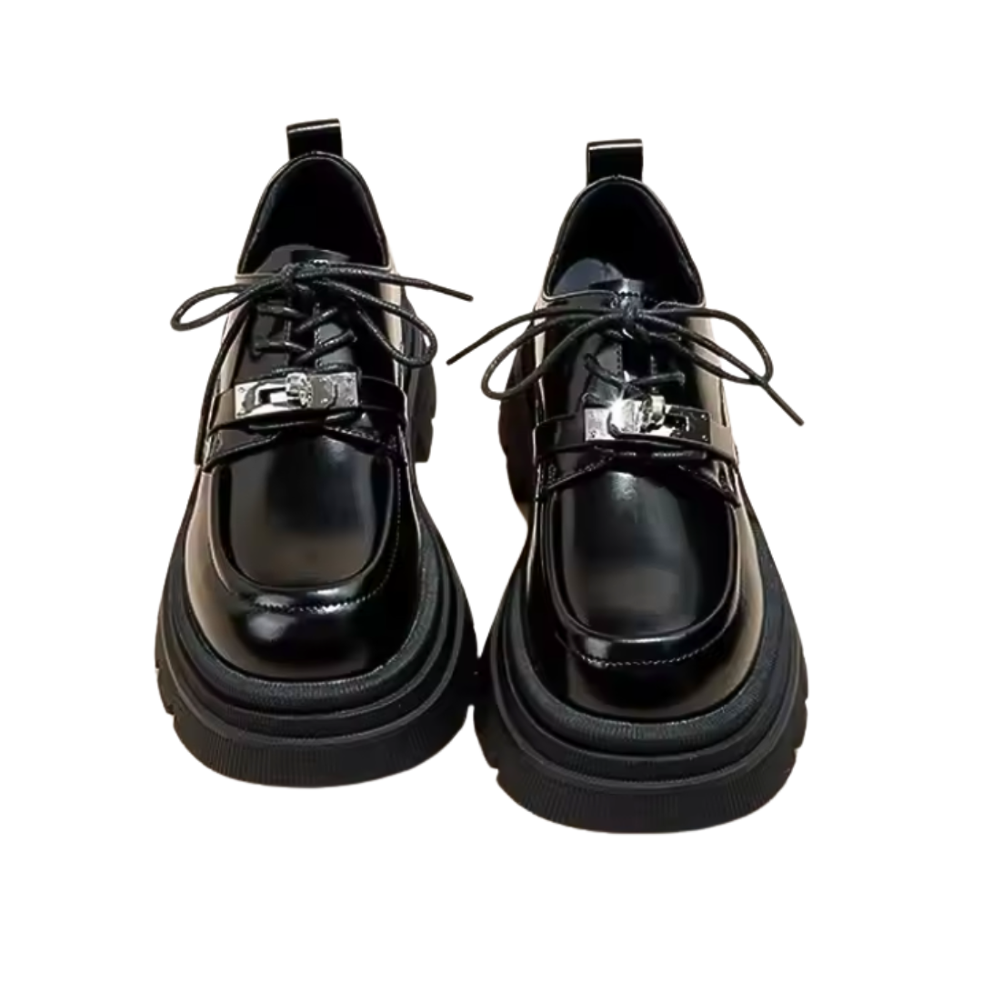 Chunky Metal Lock Loafers