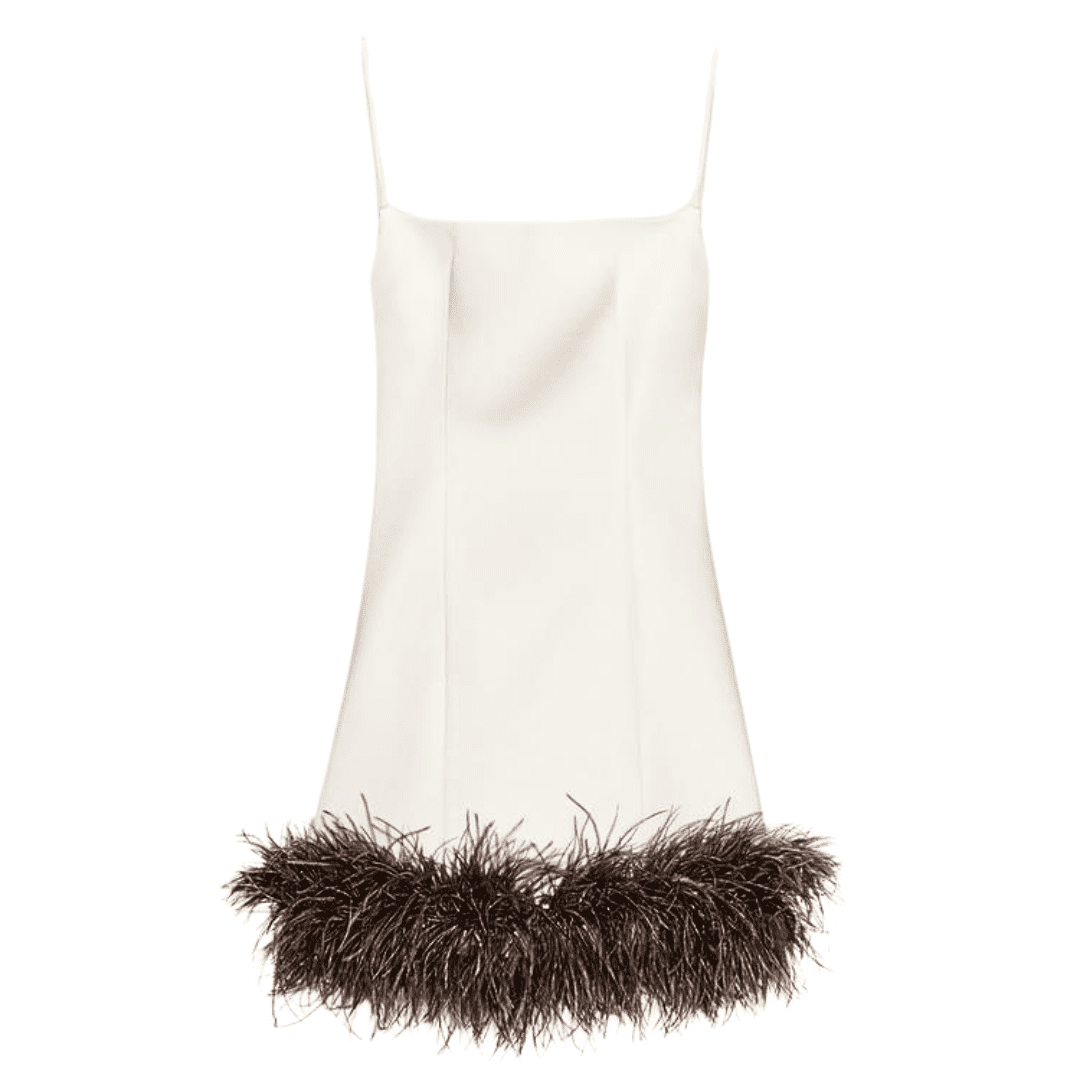 White Satin Feather Dress