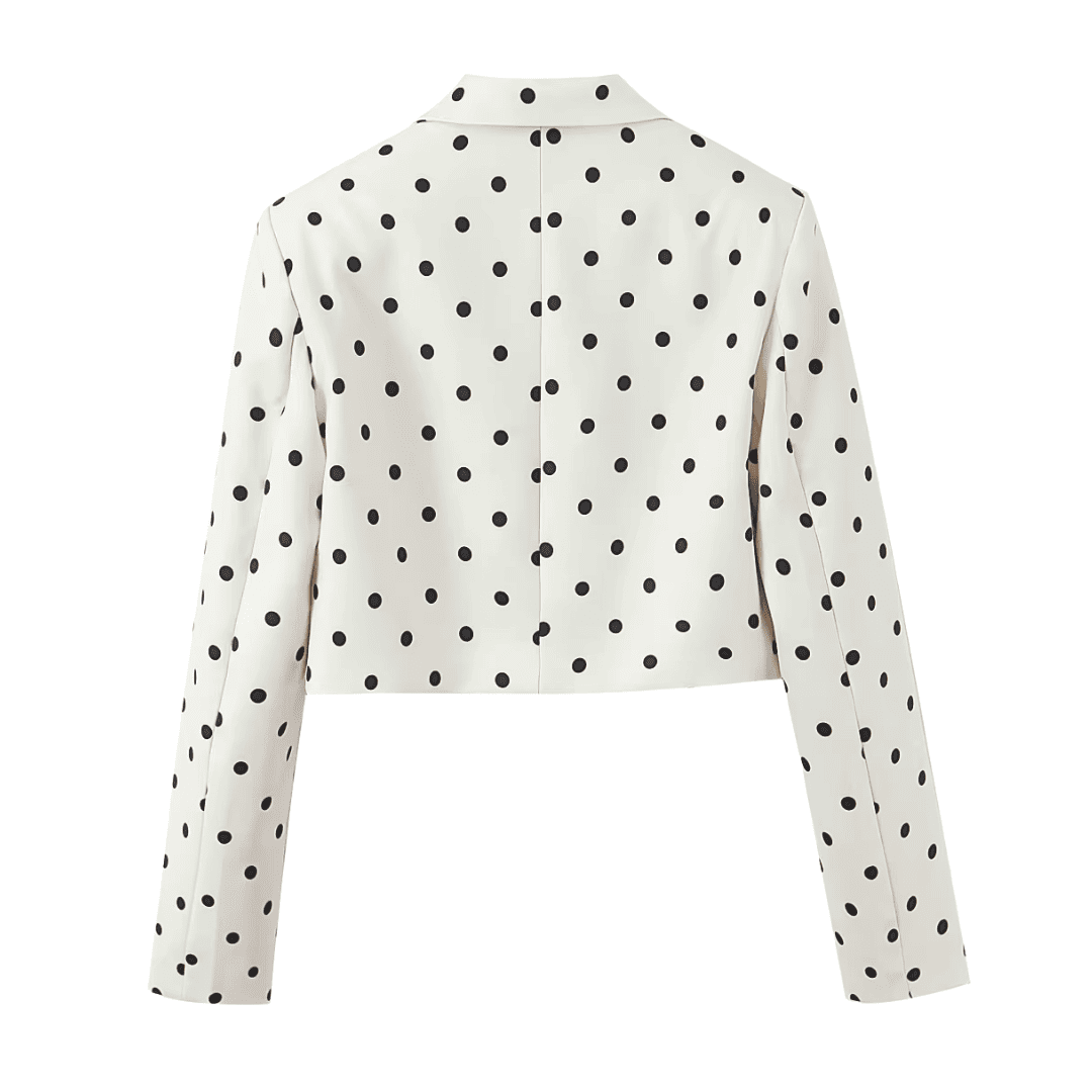 Set aus kurzem Blazer mit Polka-Dots