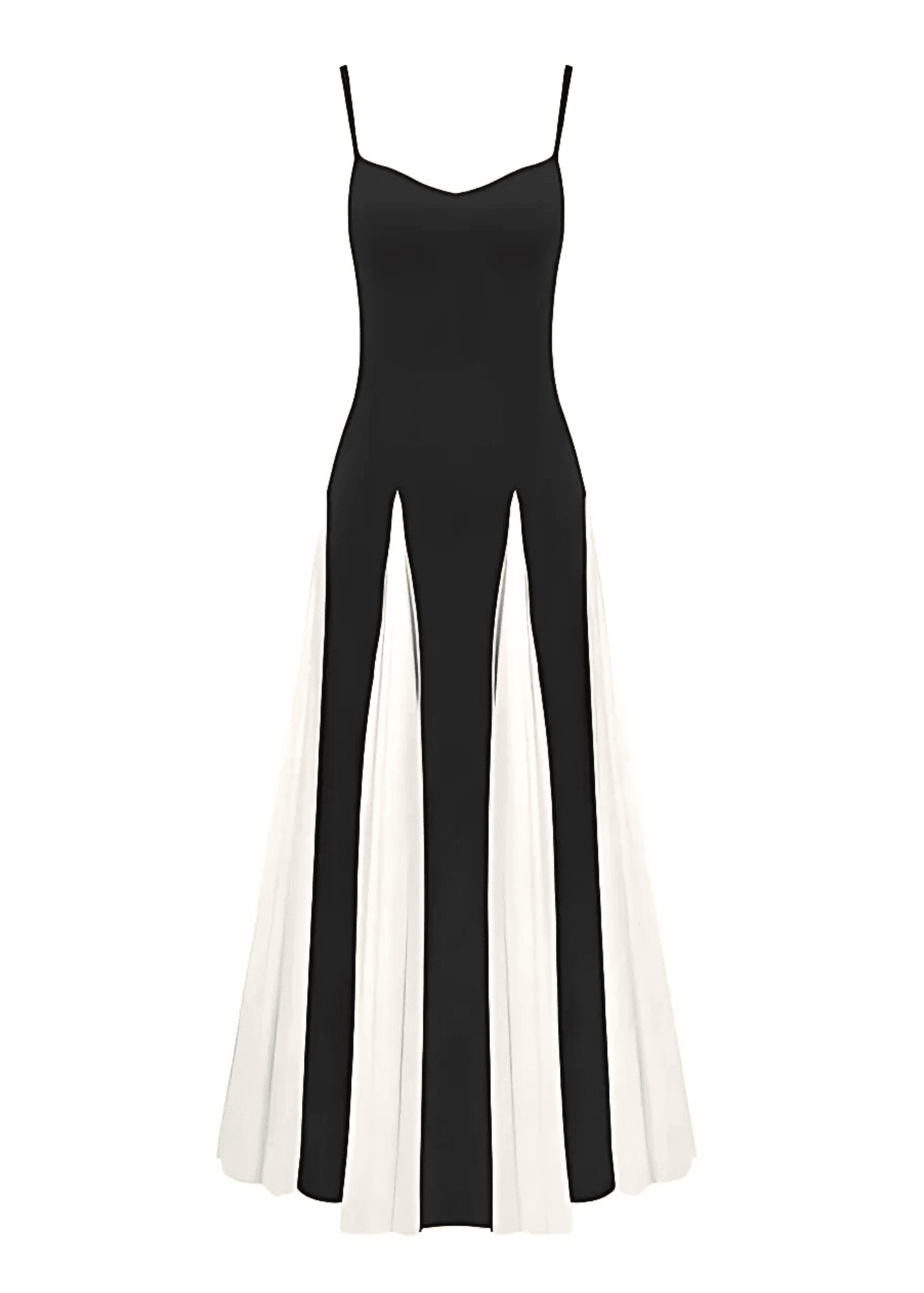 Amara zweifarbiges Maxikleid