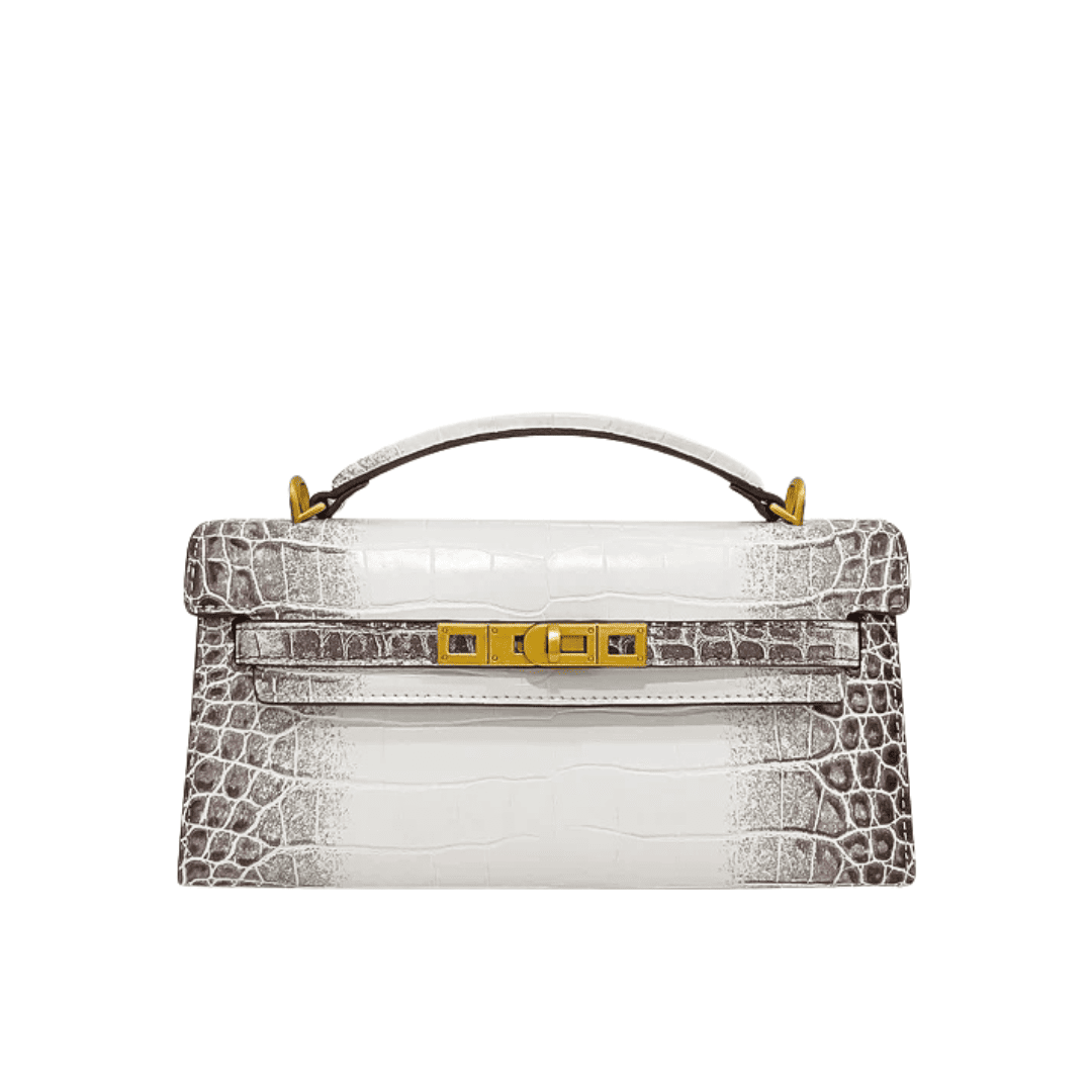 Croco Embossed Shoulder Bag