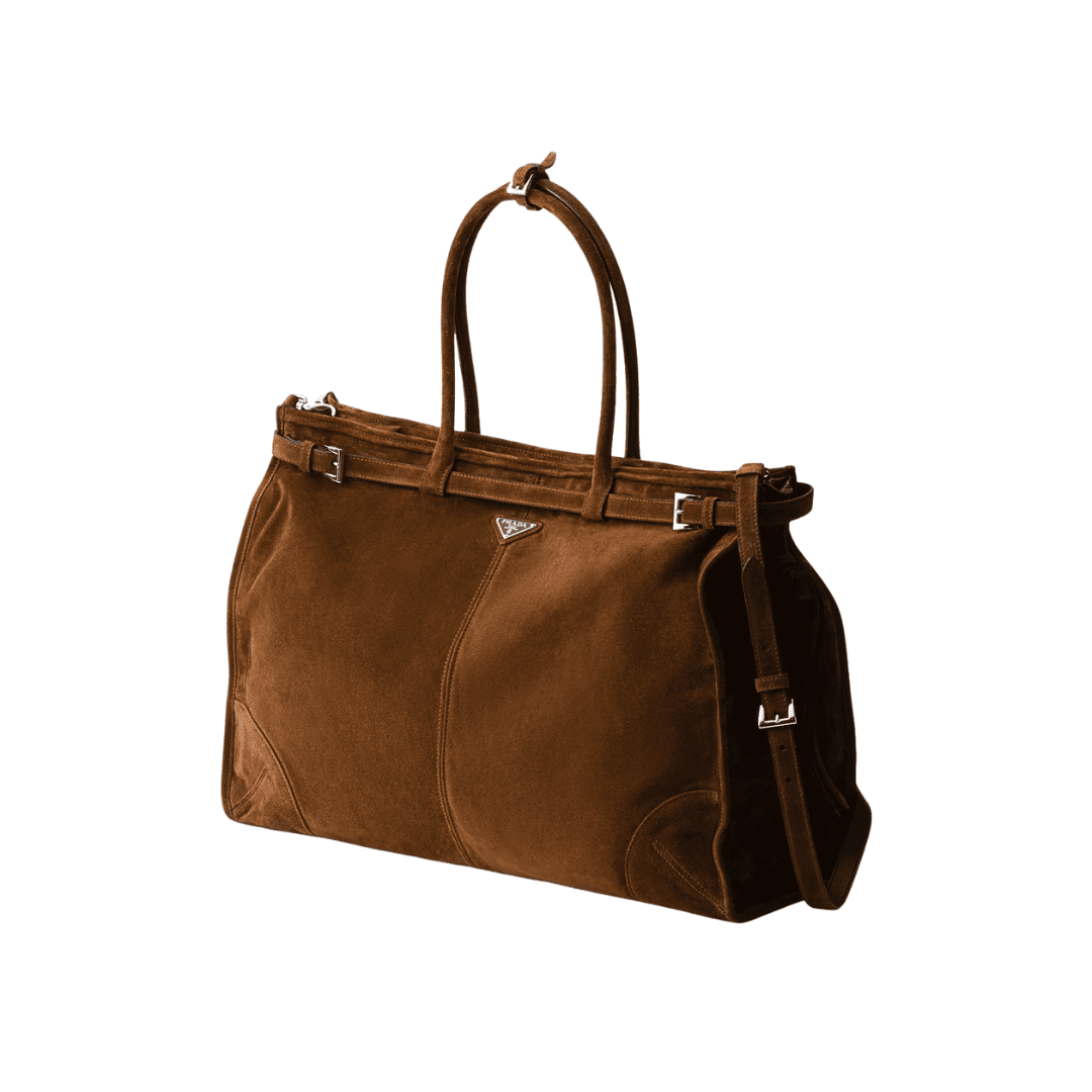Brown Suede-Look Tote Bag