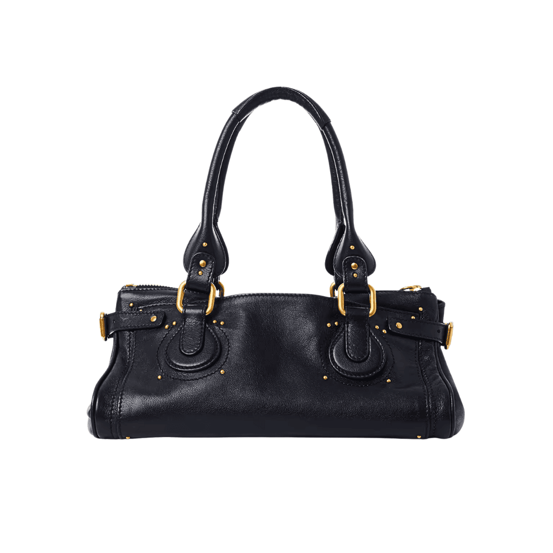 Luxe Black Padlock Satchel