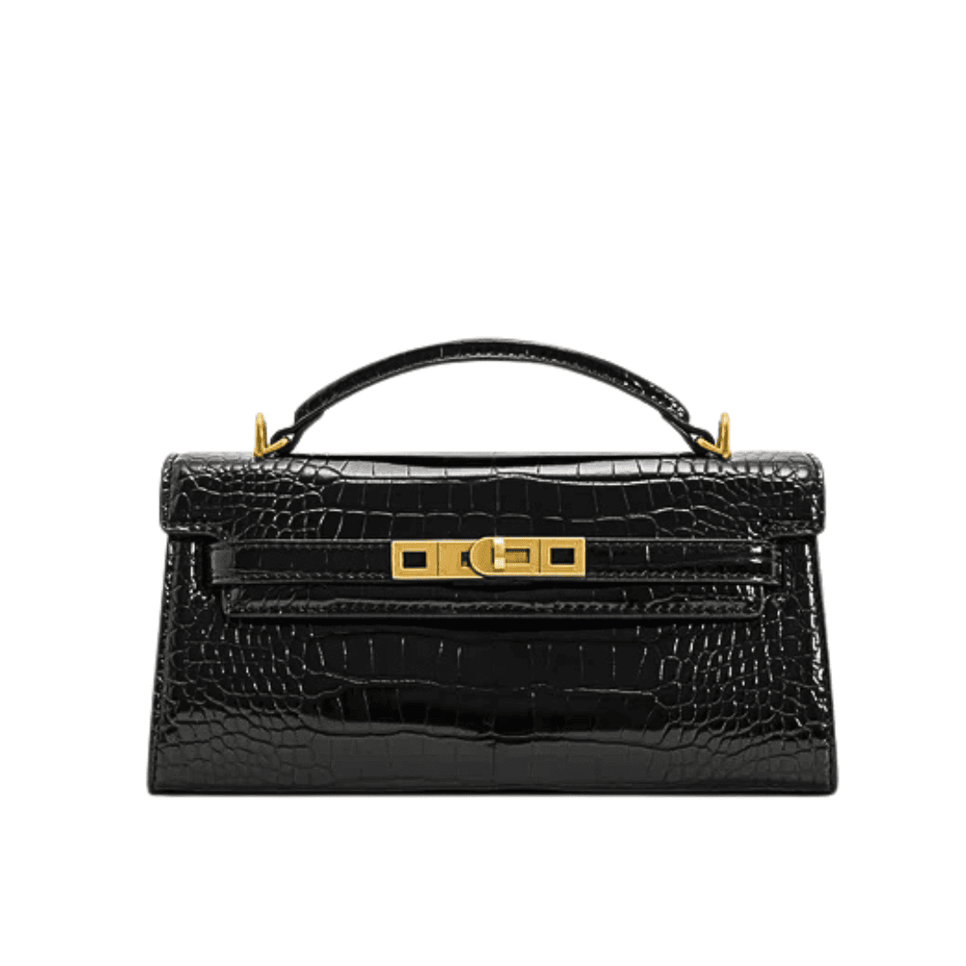 Croco Embossed Shoulder Bag