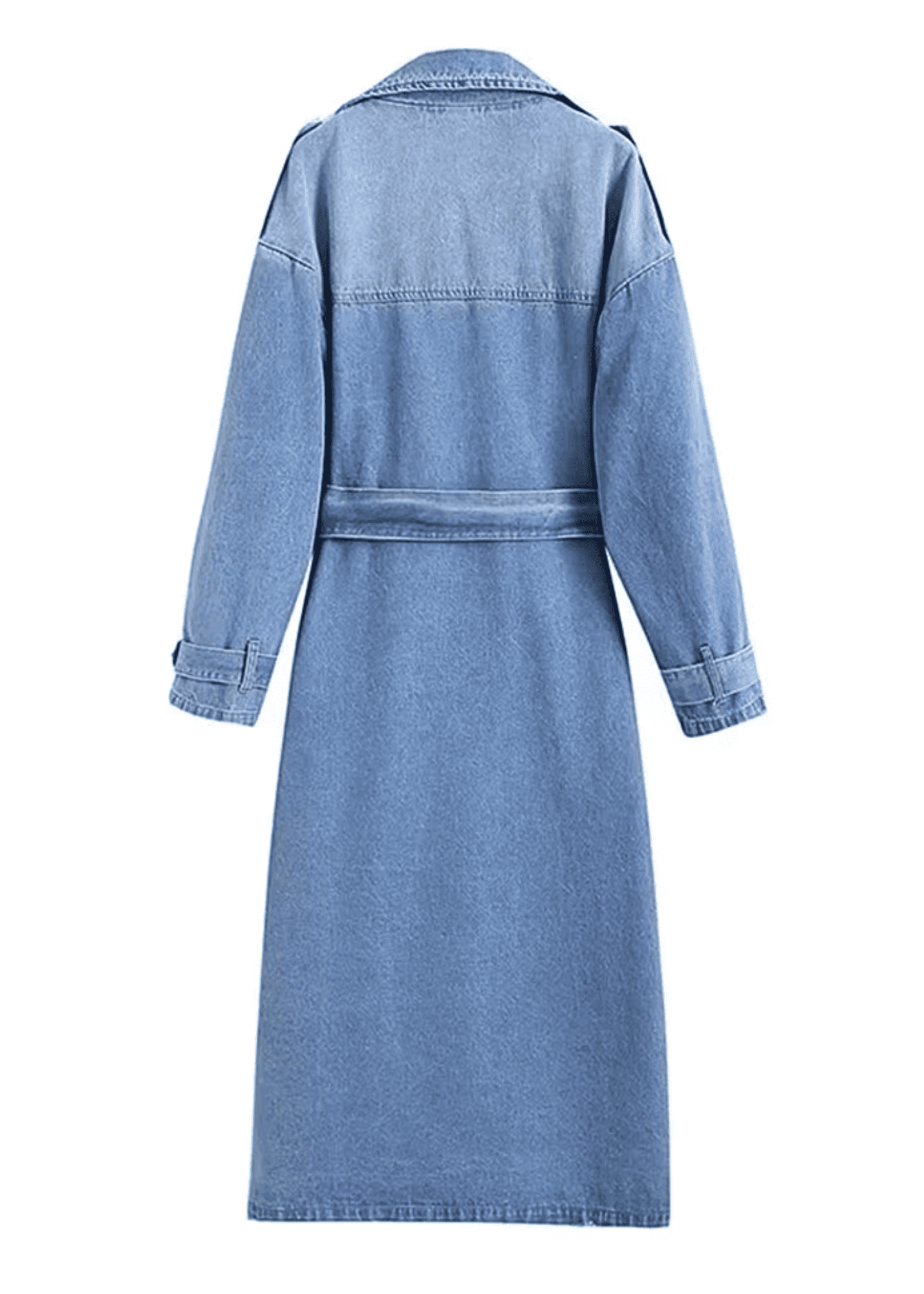 Double-Breasted Denim Trench Coat