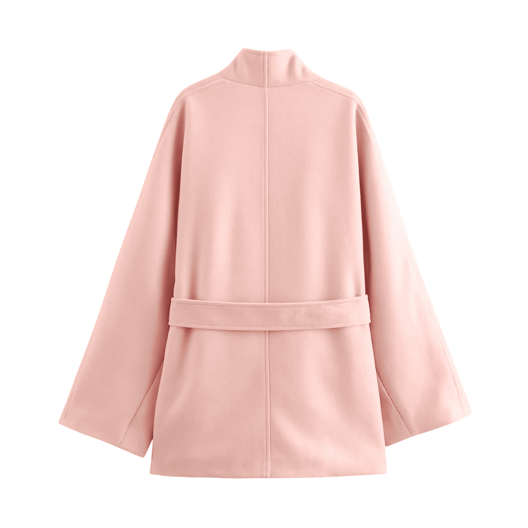 Elegant Pink Wool Cape