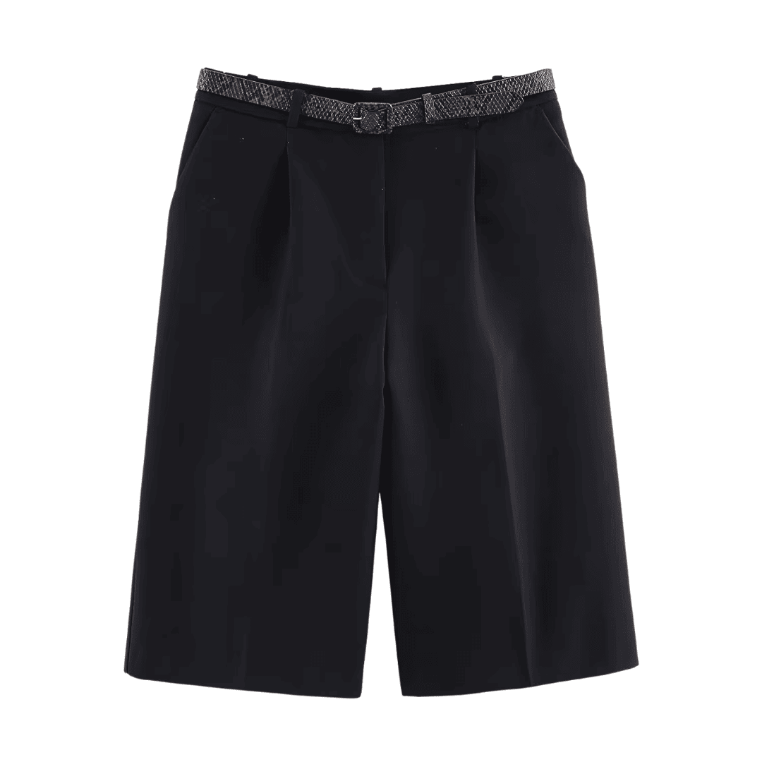 High-Waisted Cargo-Shorts mit Gürtel