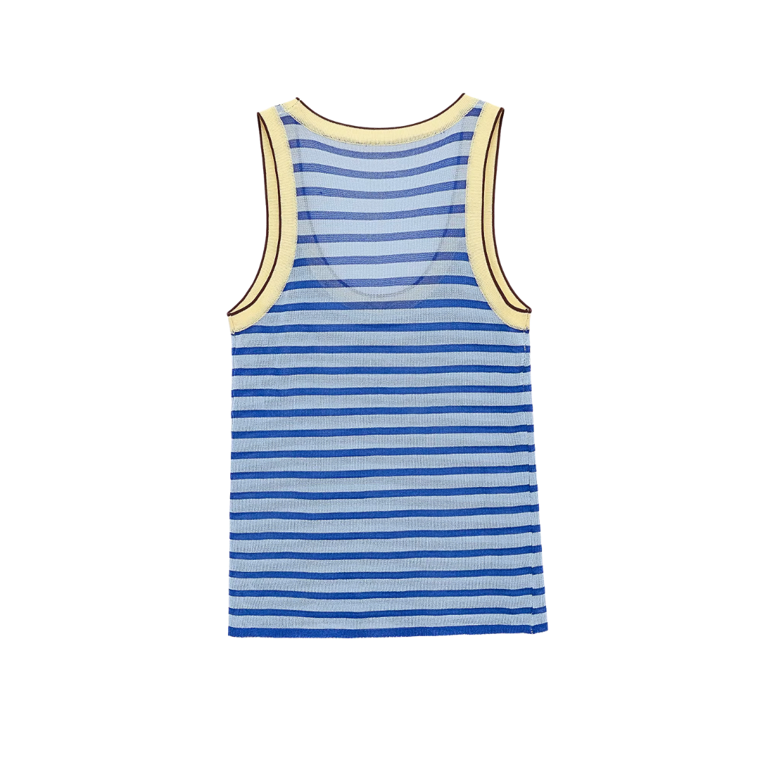Coastal Striped Knit Tank Top