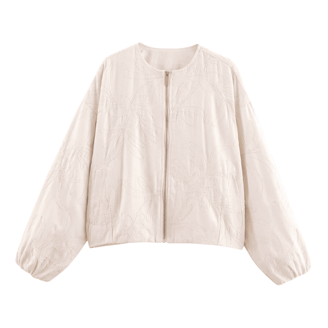Embroidered Floral Bomber Jacket