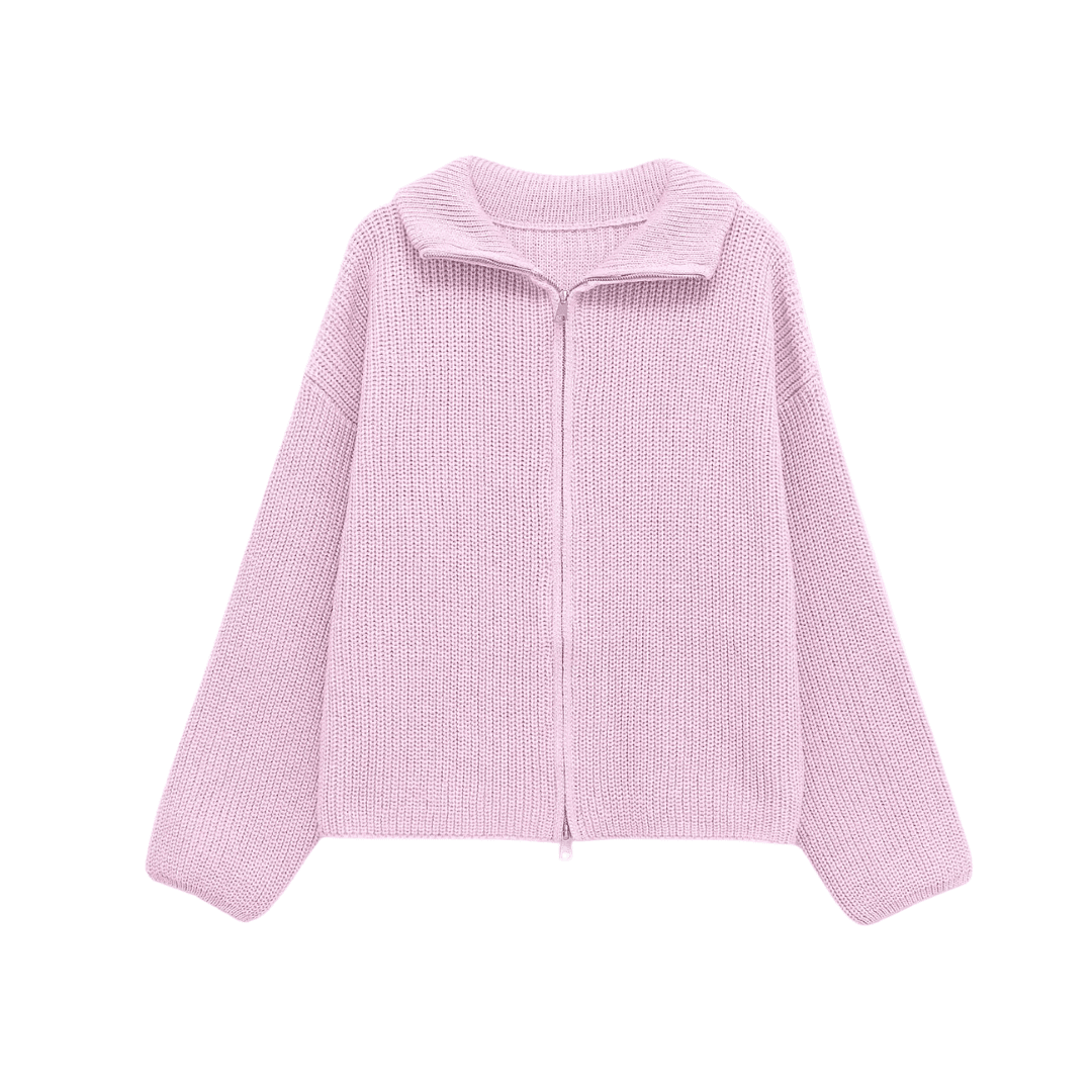 Striped Zip Knit Jacket