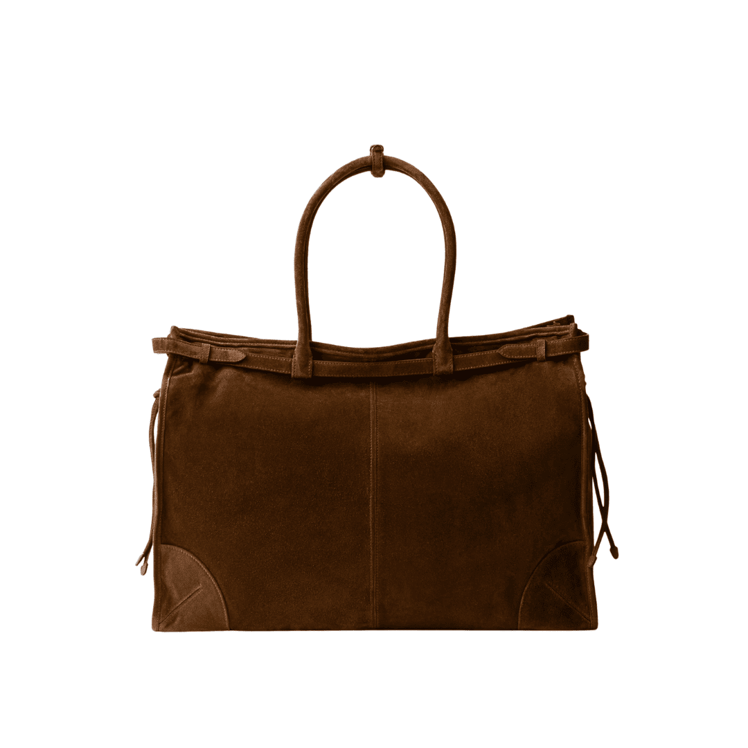 Brown Suede-Look Tote Bag