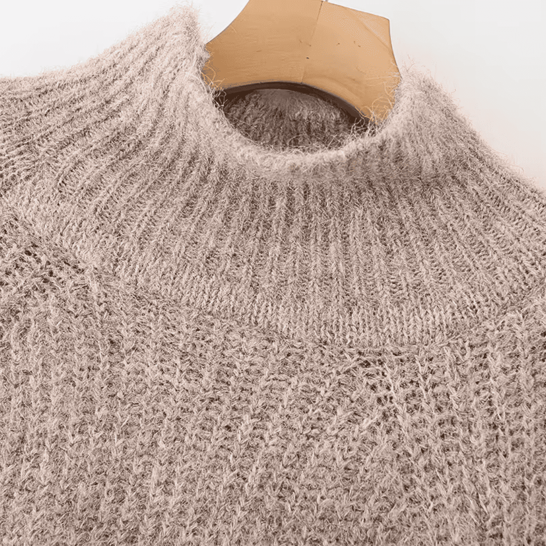 Oversized Beige Knit Sweater