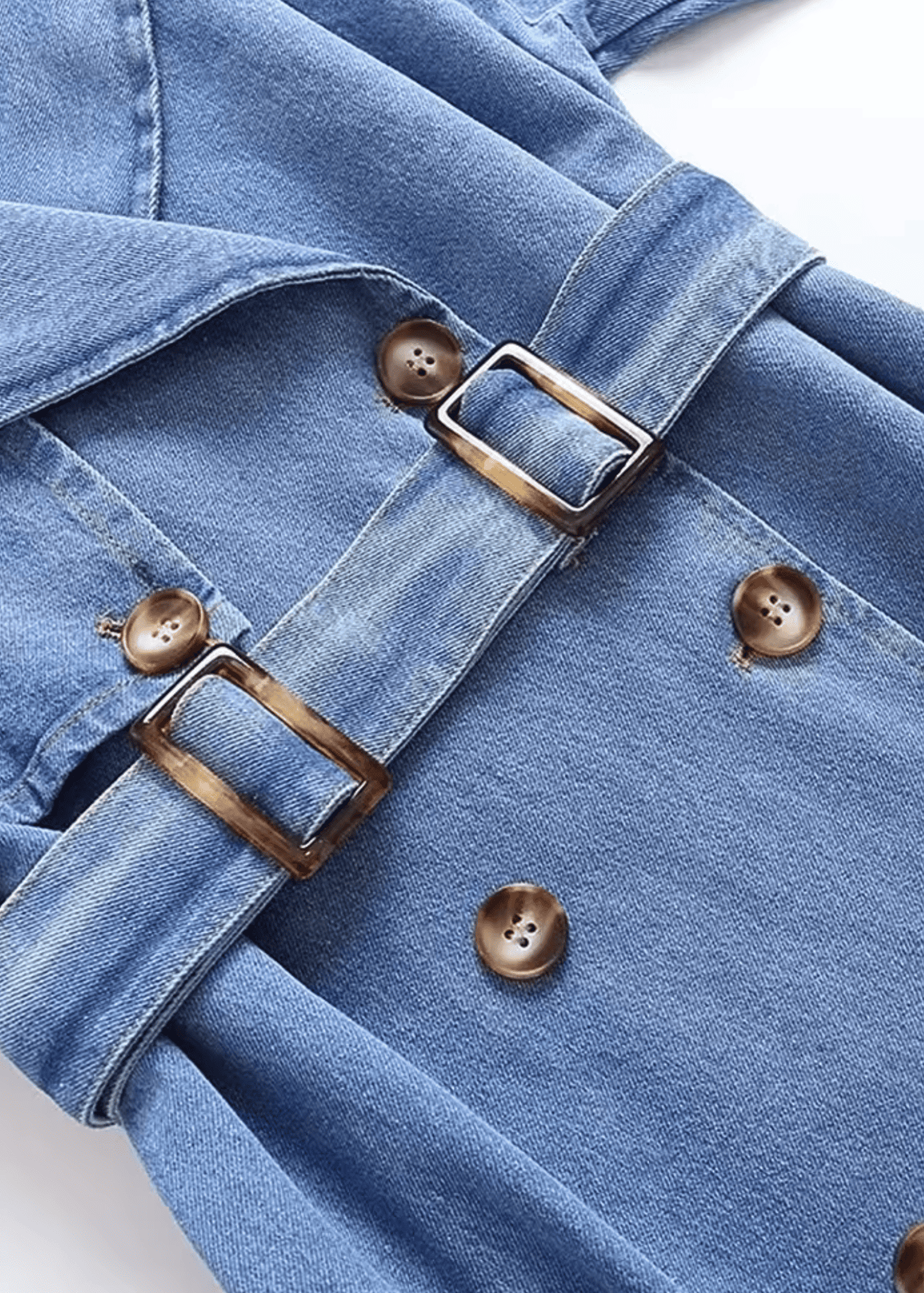 Double-Breasted Denim Trench Coat