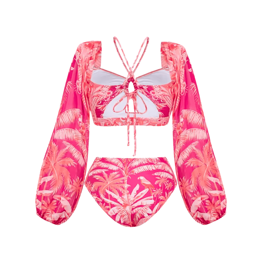 Tropical Palm 3-Piece Swimsuit Set