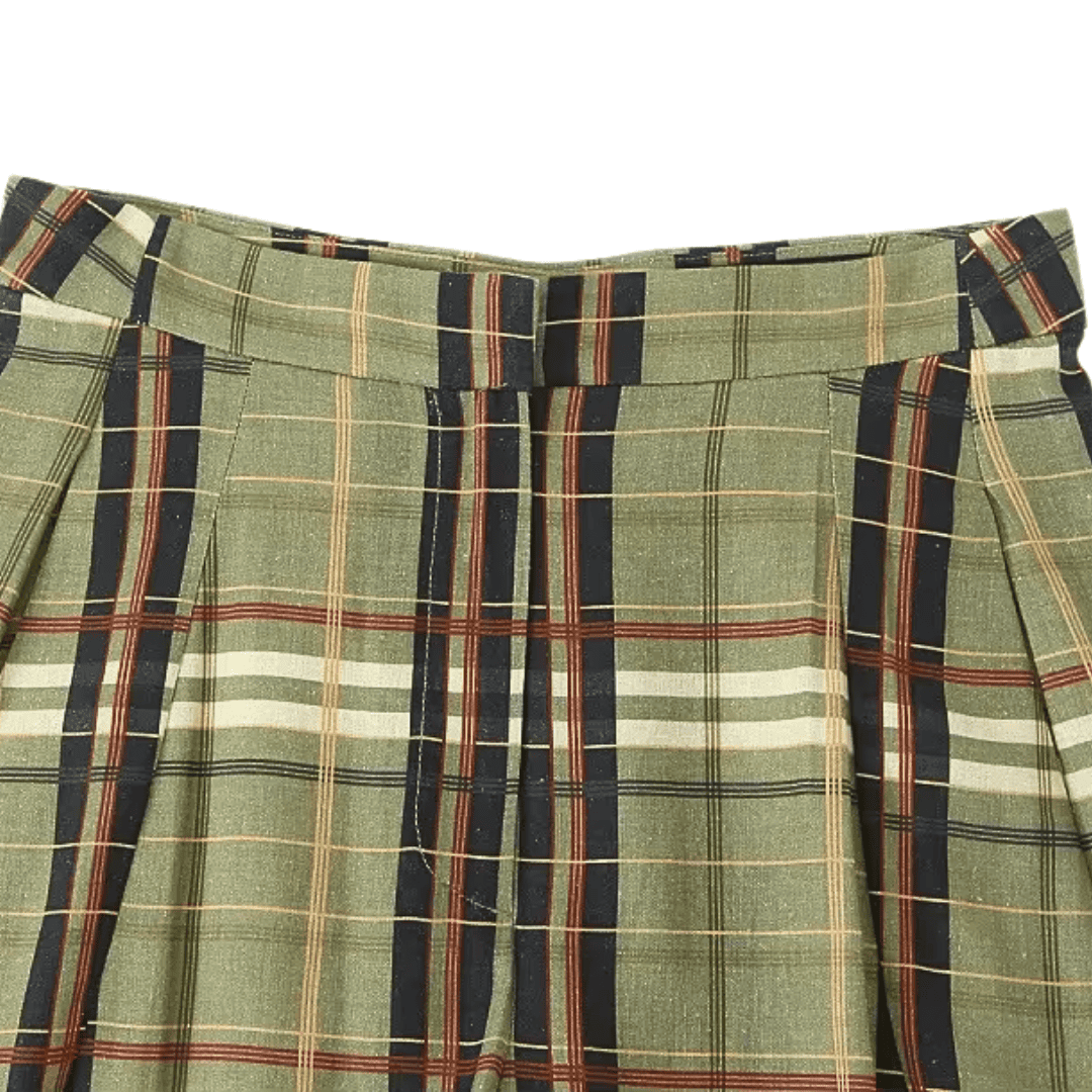 Elegante Karo-Hose mit hohem Bund