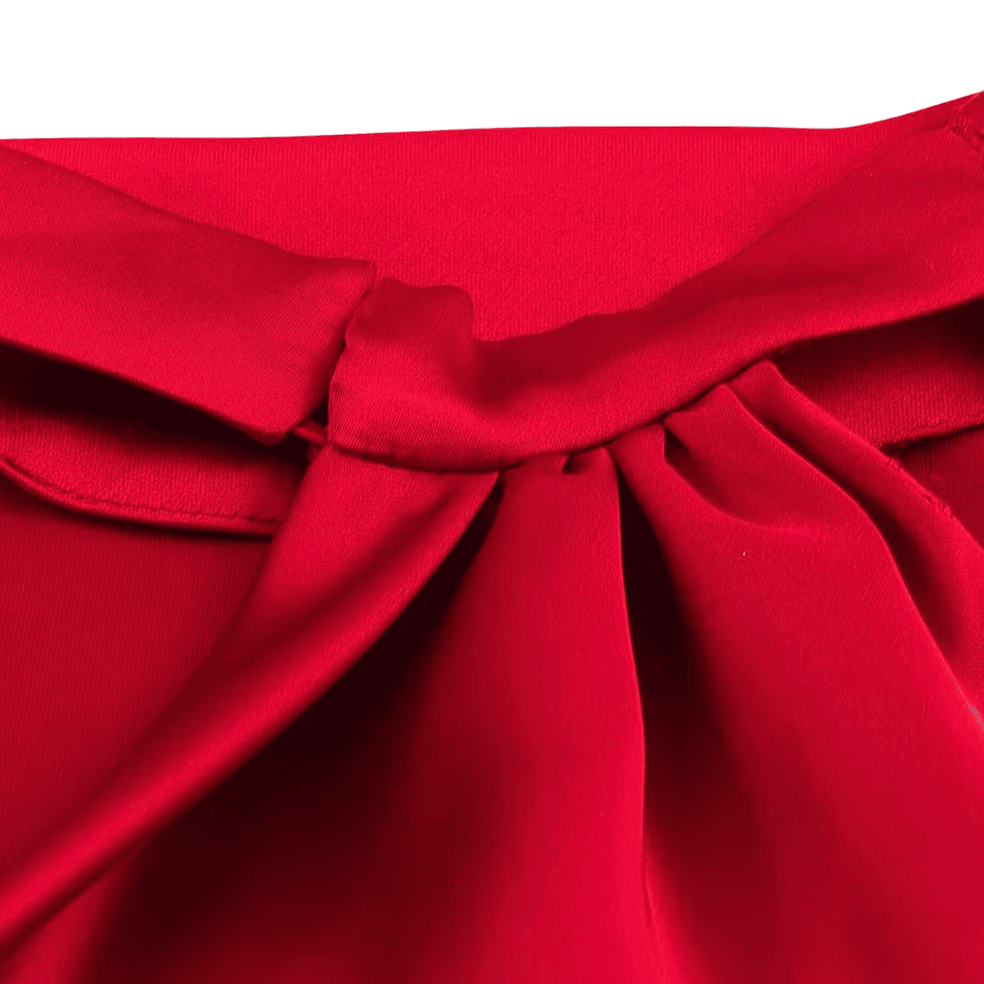 Red Satin Drape Maxi Dress