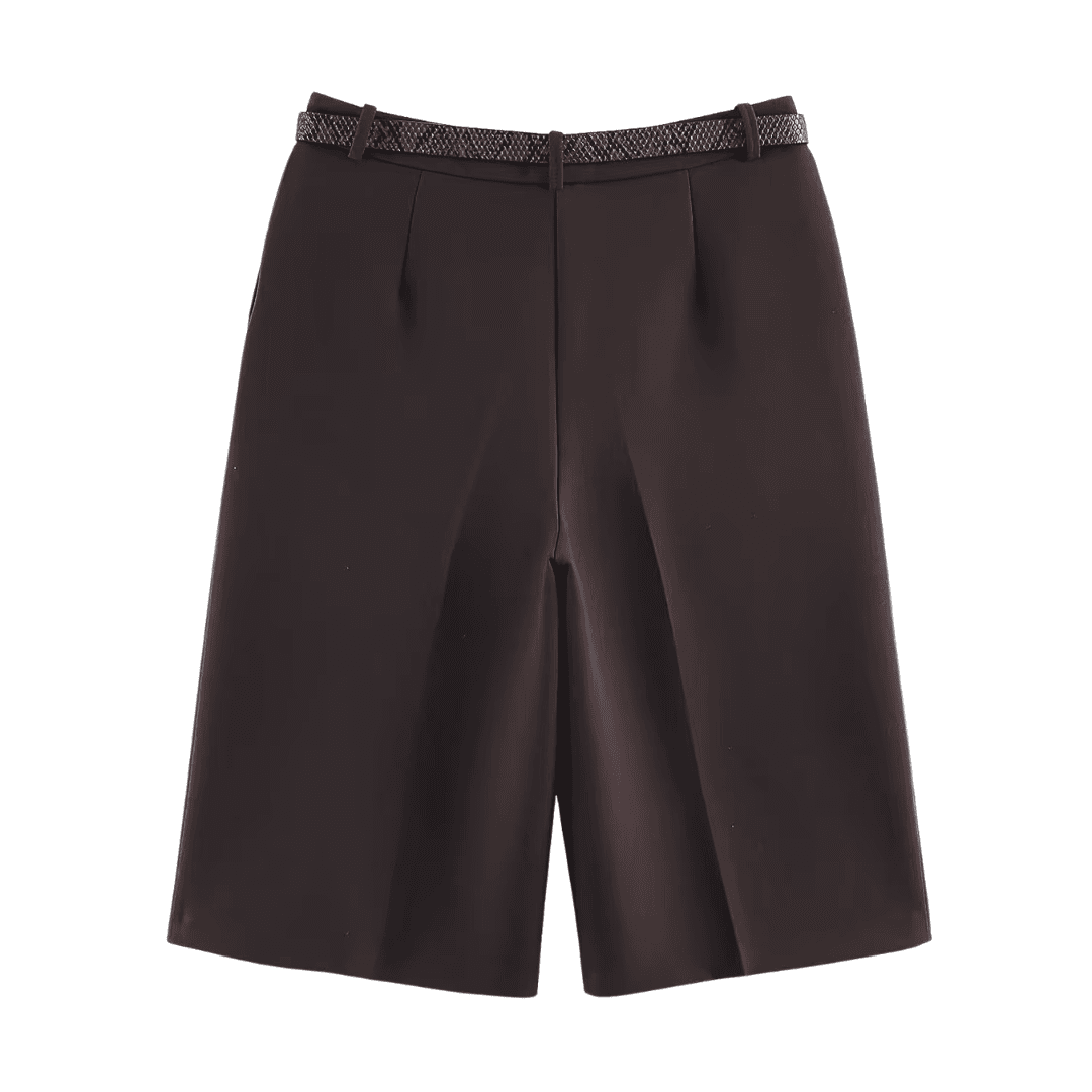 High-Waisted Cargo-Shorts mit Gürtel