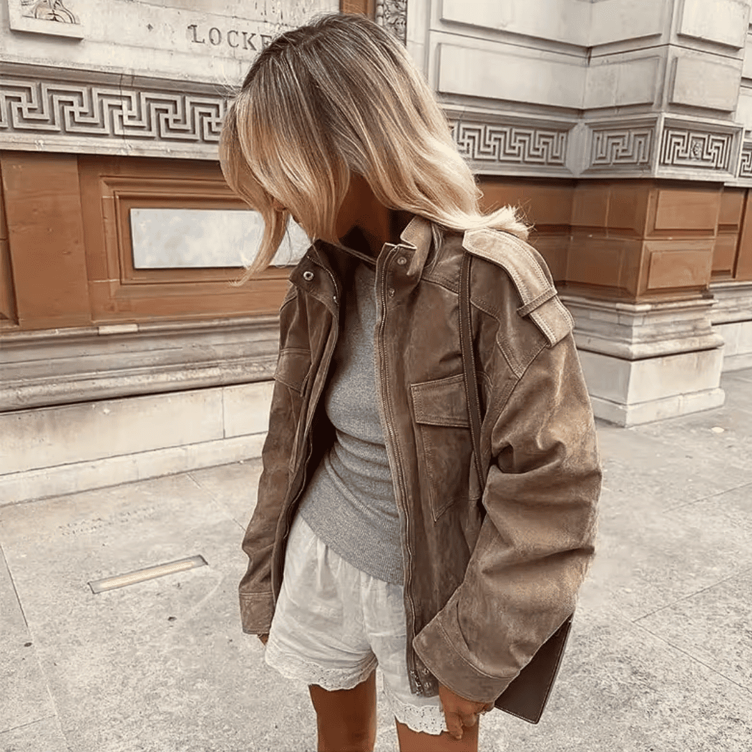 Elowen Suede Bomber Jacket