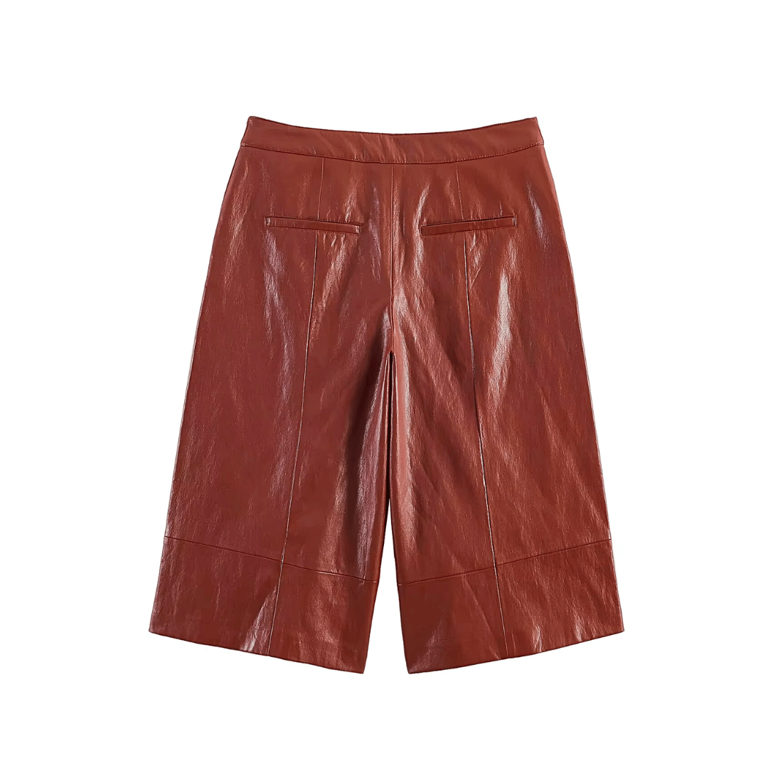 Brown Faux Leather Set – Vintage Bomber Outfit