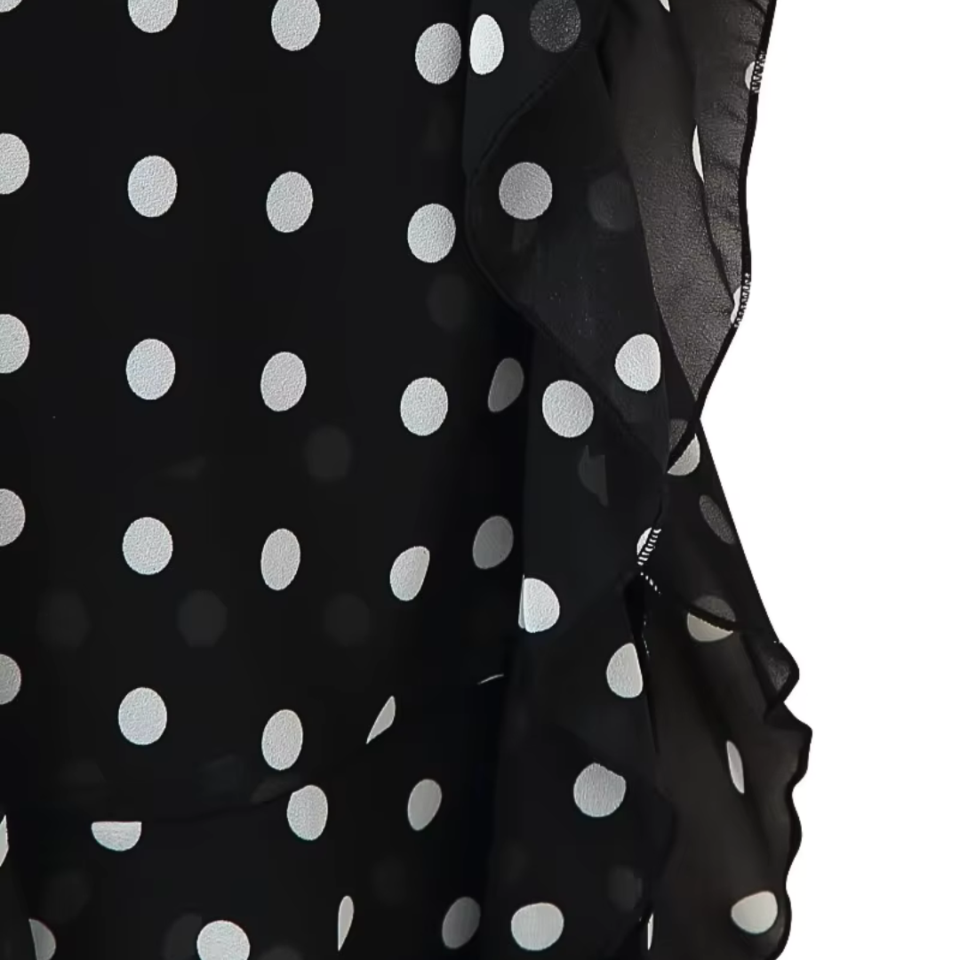 Polka Dot Scarf Maxi Dress