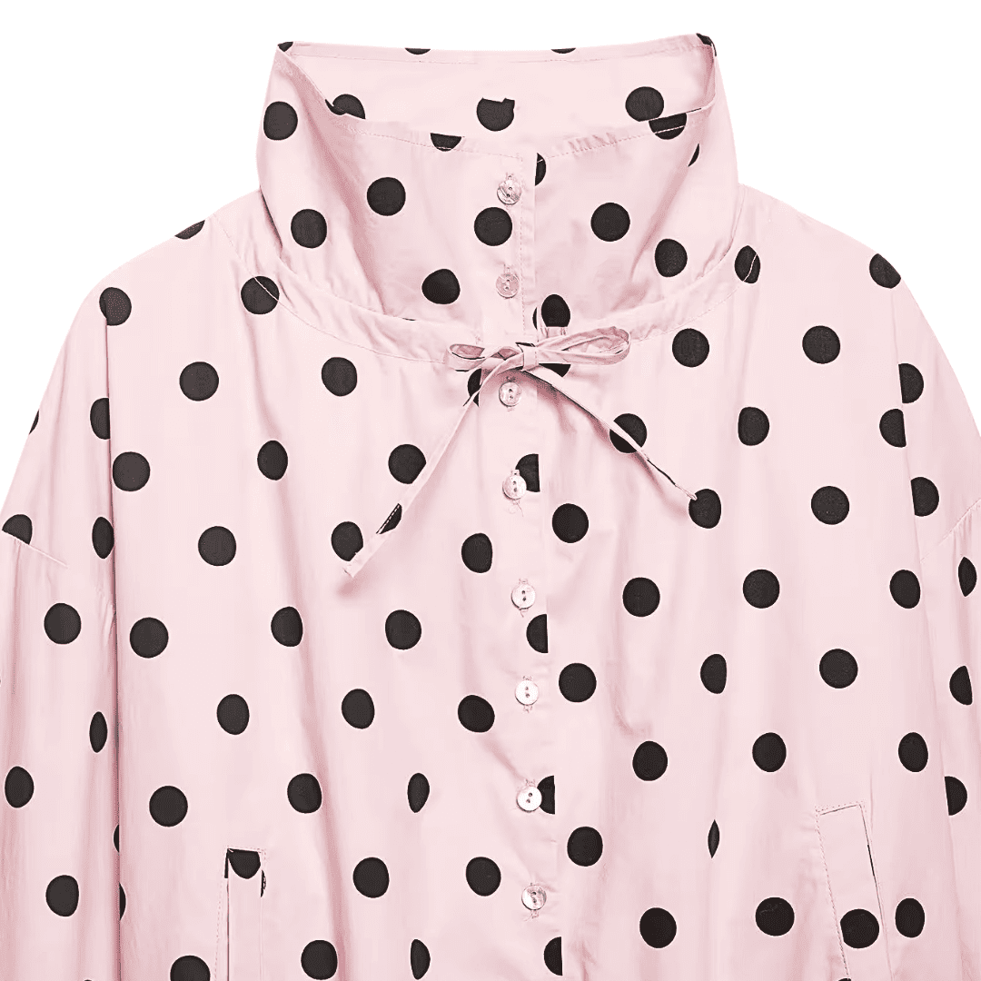 Polka Dot Cropped Lightweight Jacket
