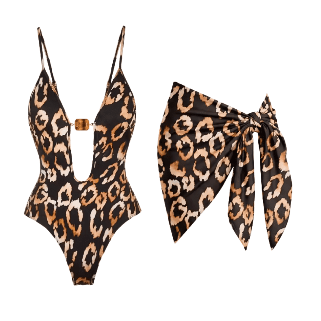Leopard Print Swimwear Set