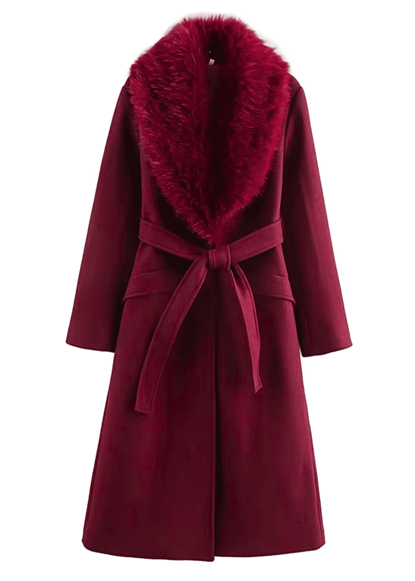 Faux-Fur Collar Wool Coat