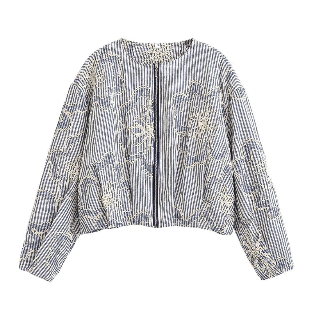 Embroidered Floral Bomber Jacket