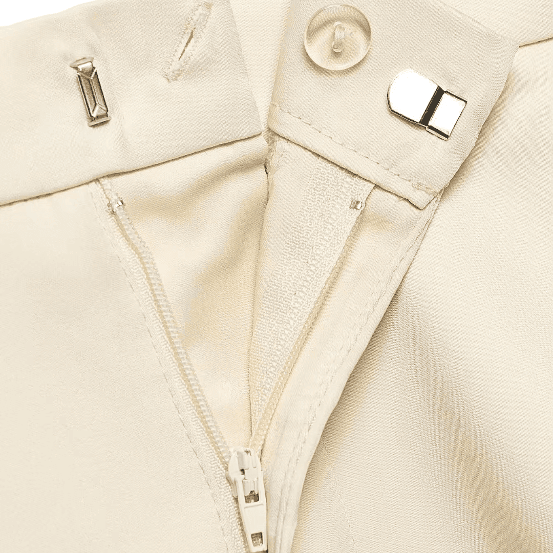 Satin-Shorts mit hohem Bund und Spitzenbesatz