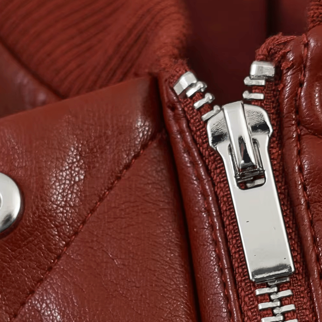 Brown Faux Leather Set – Vintage Bomber Outfit
