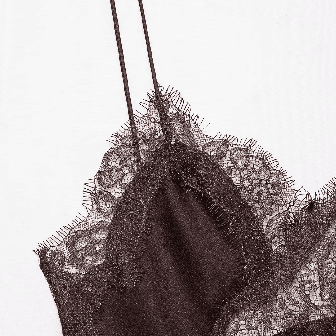 Satin Asymmetric Lace Dress