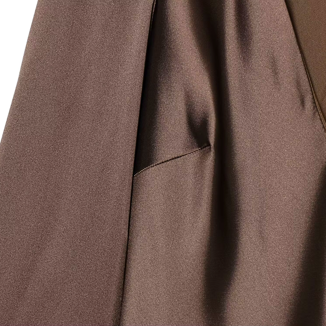 Satin Scarf Neck Mini Dress