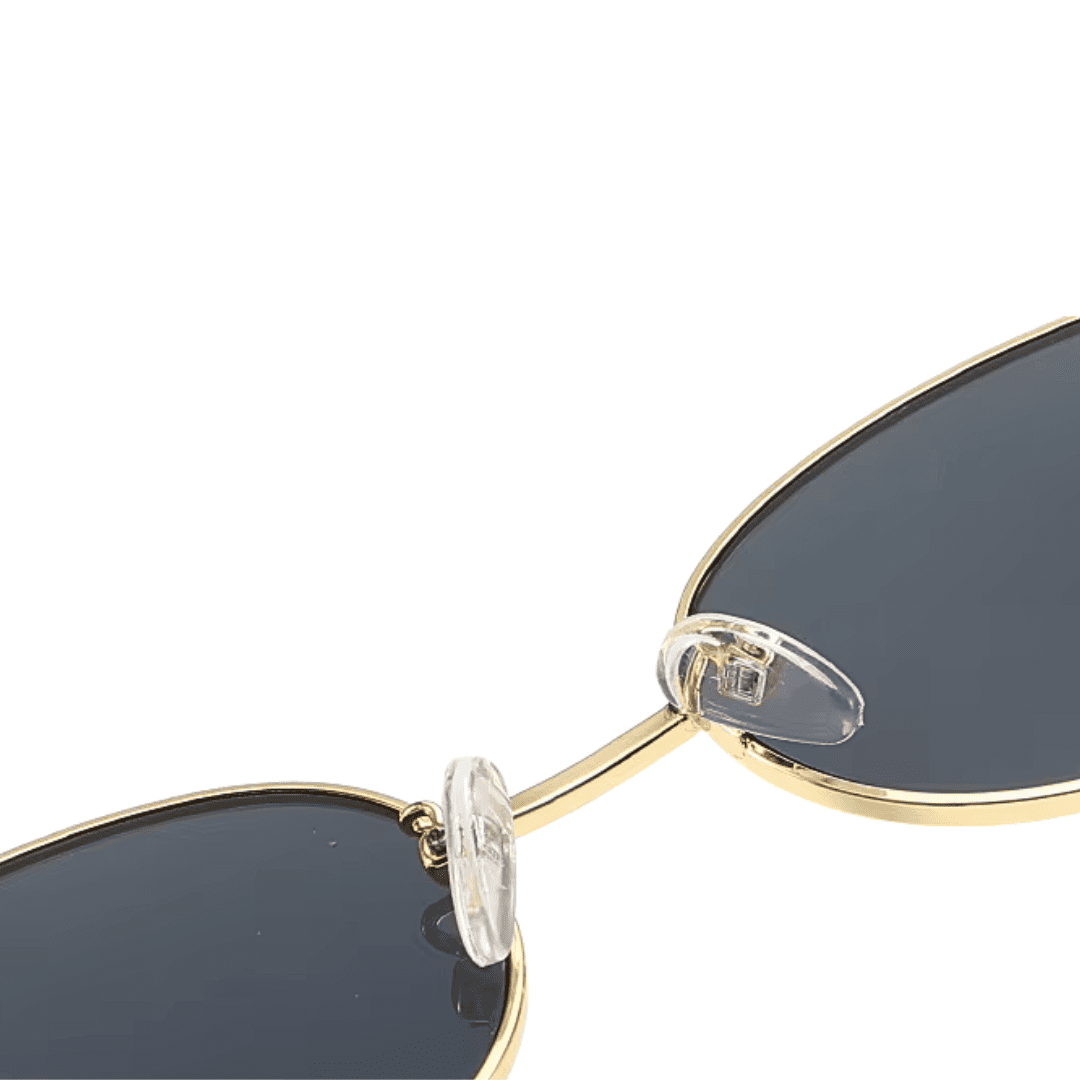 Vintage Oval Metal Gold Sunglasses