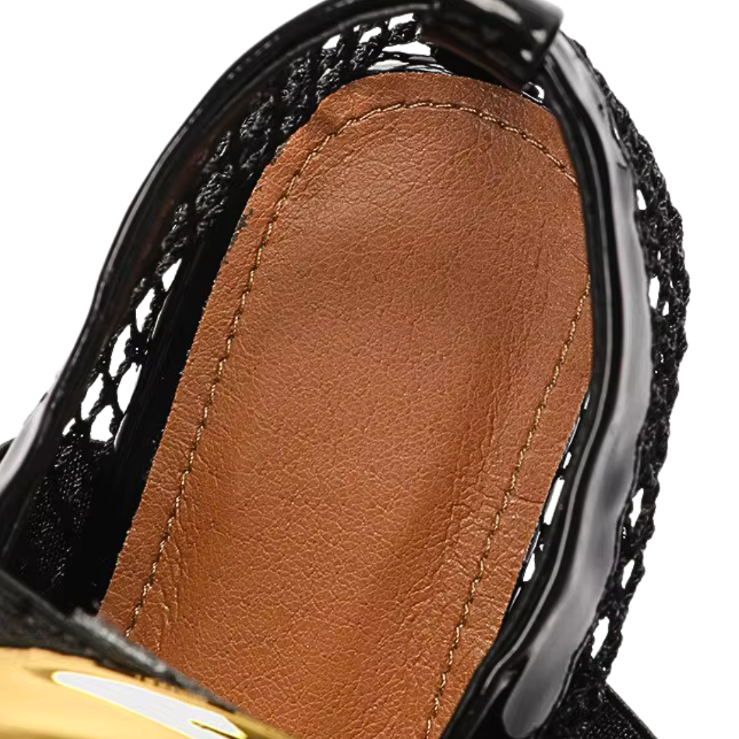 Sheer Mesh Pointed Ballerina Flats