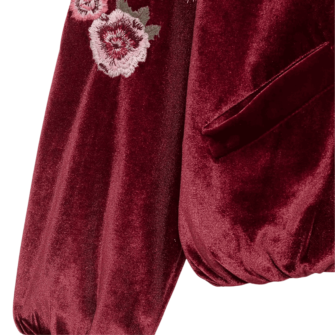 Floral Velvet Bomber Jacket