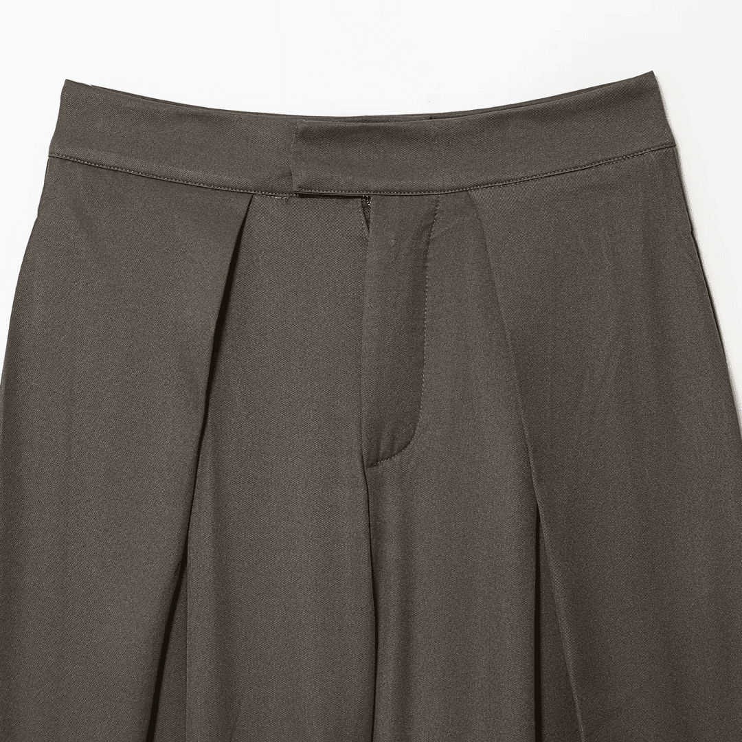 Dark Gray Wide-Leg Pant Suit Set