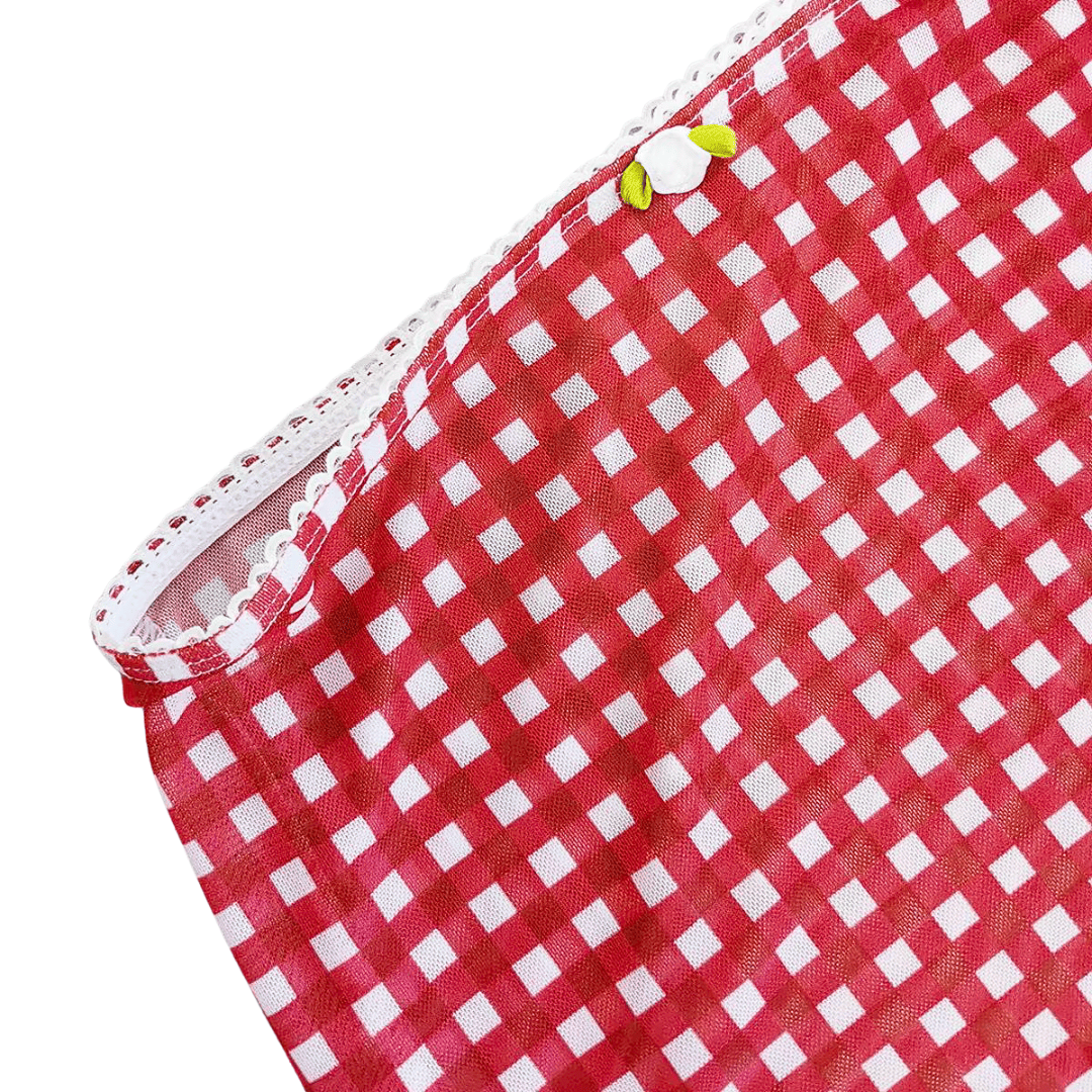 Gingham 3-Piece Swimsuit Set