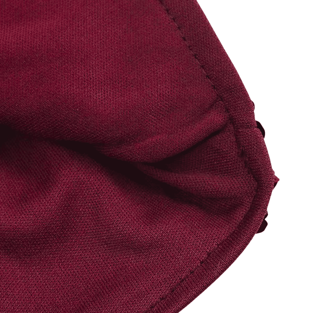 Burgunderfarbenes Paillettenpelz-Set