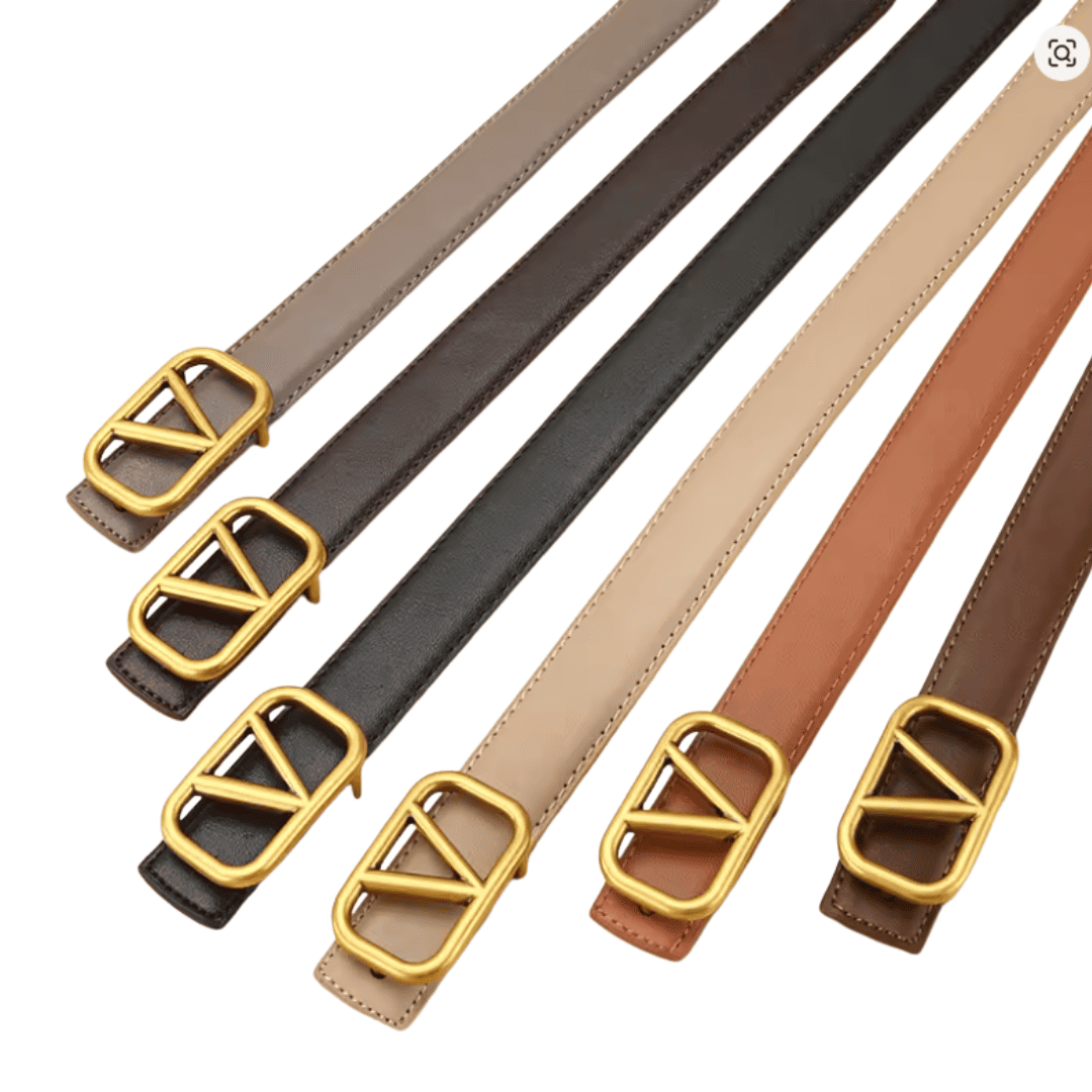 Classic Leather V-Buckle Belt