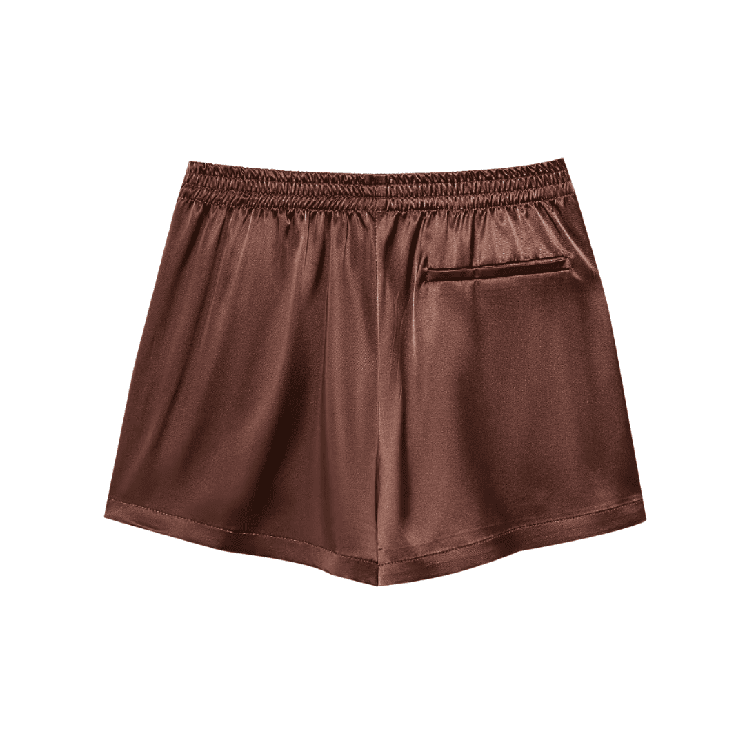 Satin Lace Trim Lounge Shorts