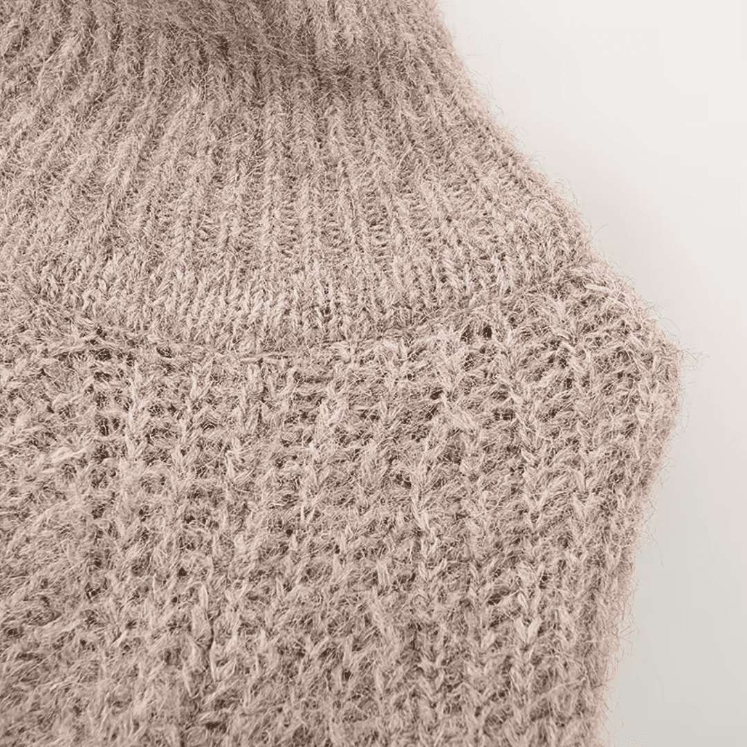 Oversized Beige Knit Sweater