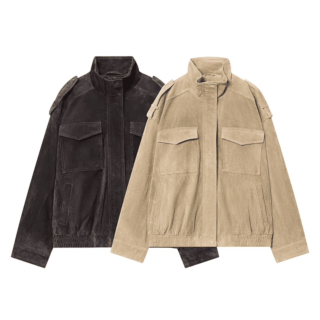 Elowen Wildleder-Bomberjacke