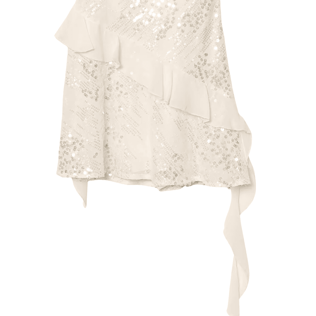 Pailletten-Rüschen-Minikleid