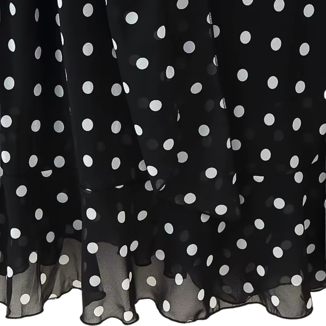 Polka Dot Scarf Maxi Dress
