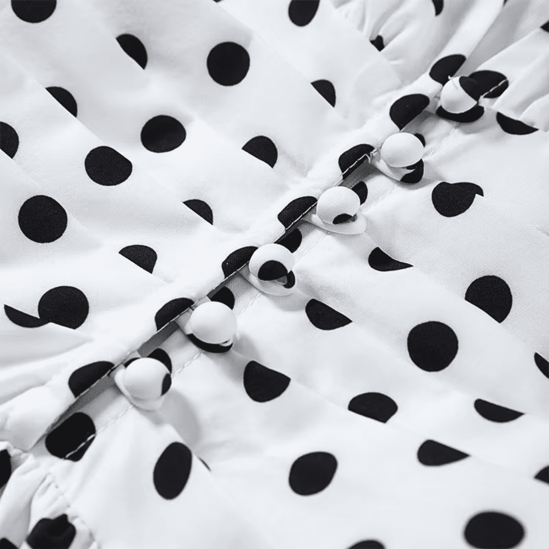 Polka Dot V-Neck Mini Dress