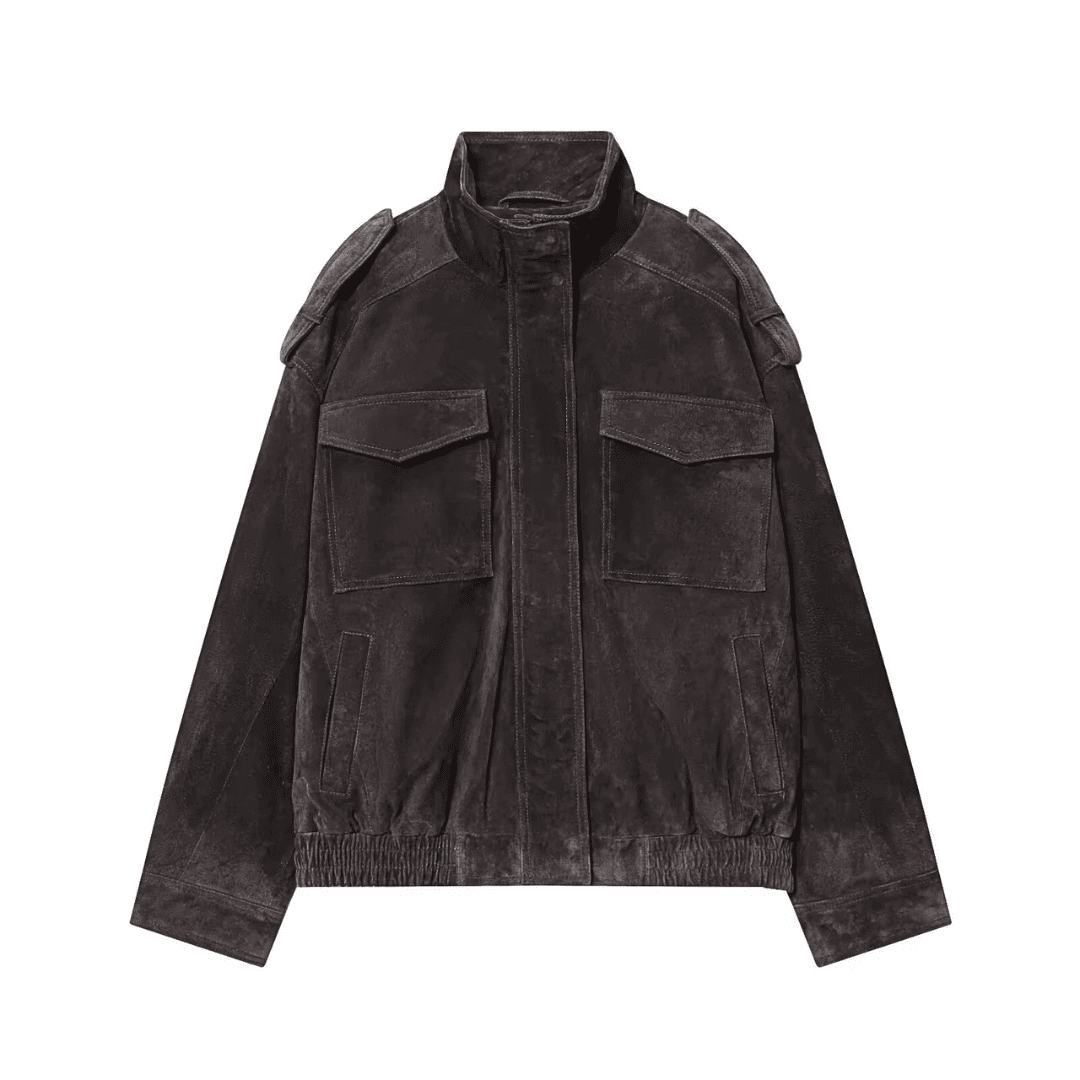Elowen Wildleder-Bomberjacke