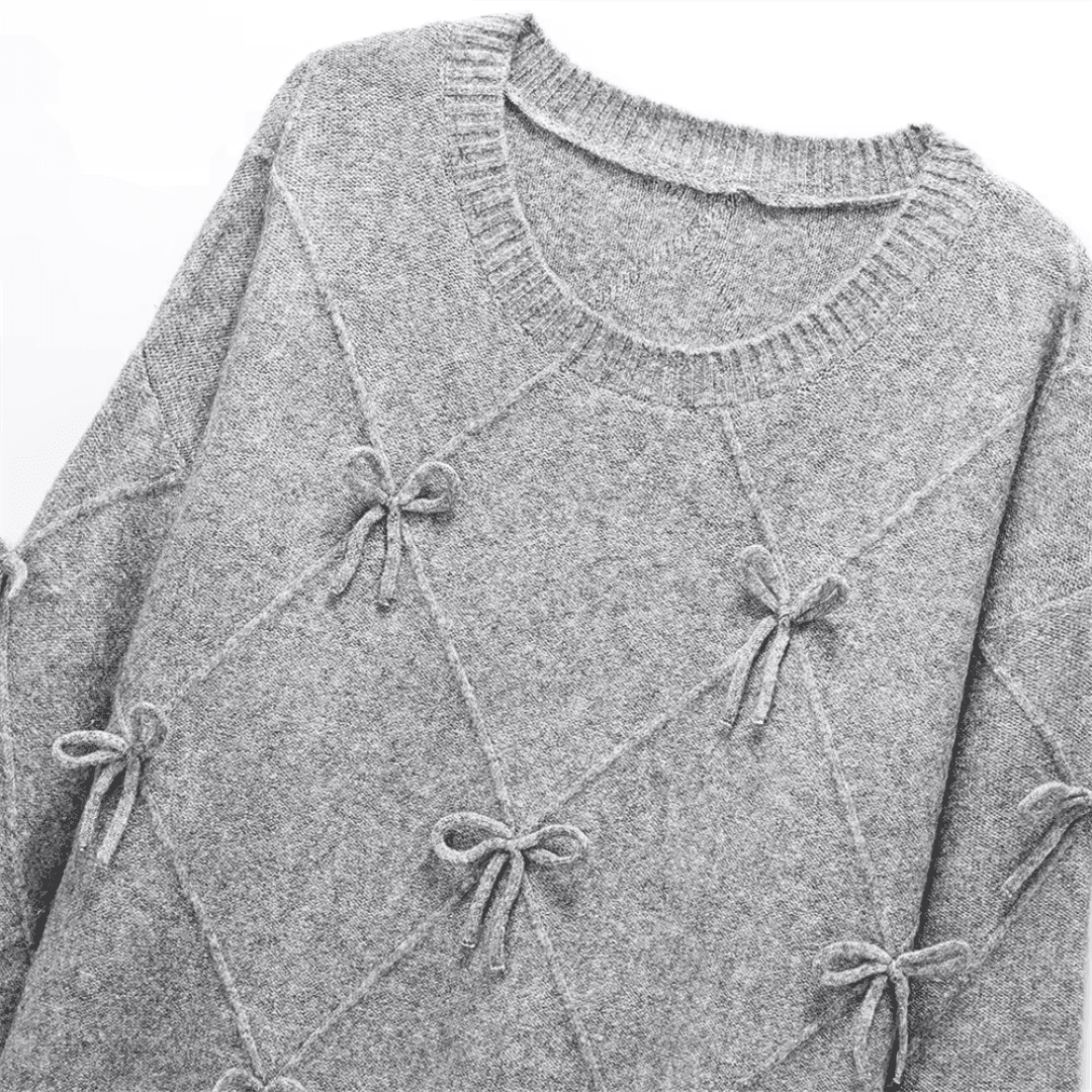 Knit Oversized Bow Sweater