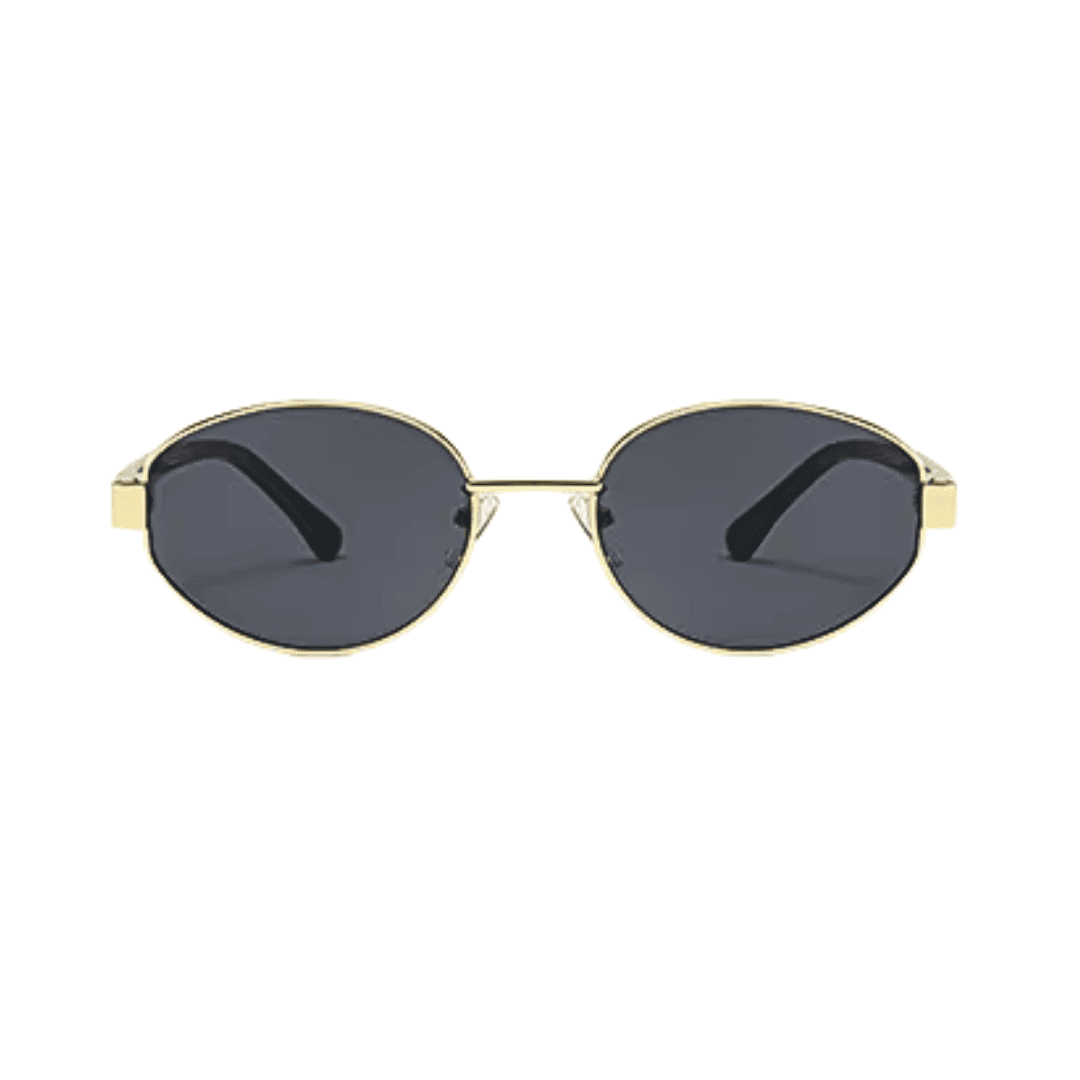 Vintage Oval Metal Gold Sunglasses